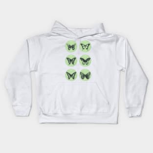 Vintage BUTTERFLIES mega sticker pack green edition Kids Hoodie